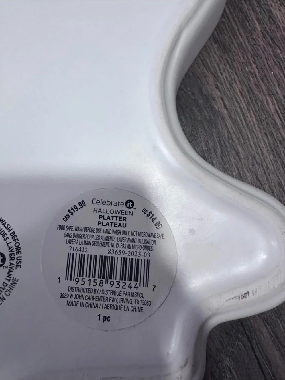 Celebrate It White Ghost Snack Tray